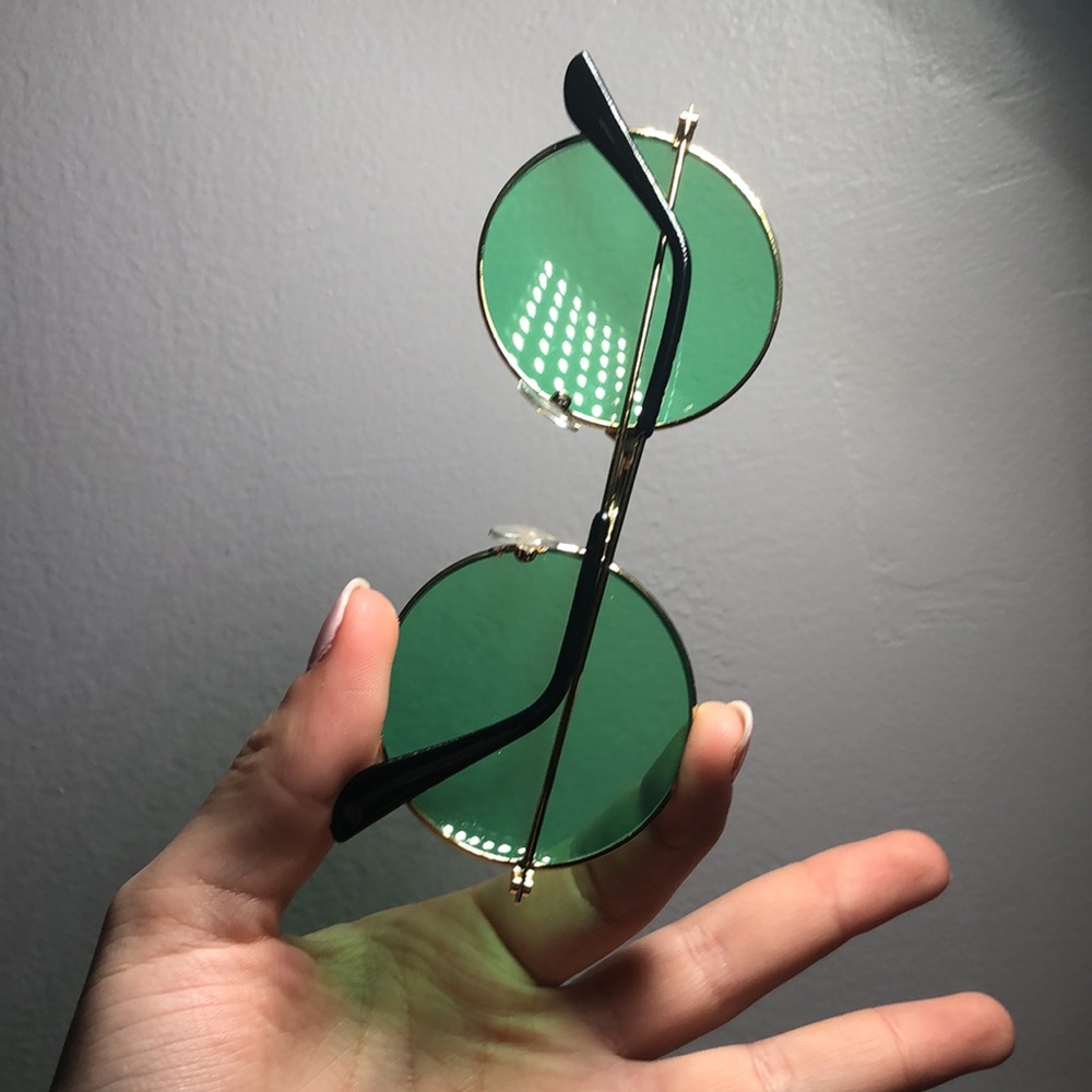 BLULU - ROUND SUNGLASSES (GREEN) - Picture 2 of 4